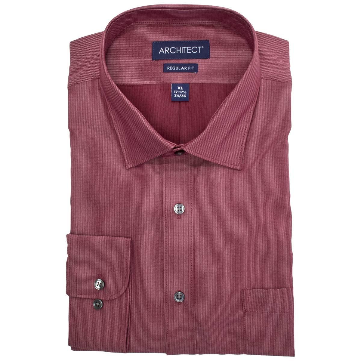 Mens Architect(R) Performance Regular Fit Dress Shirt - Burgundy