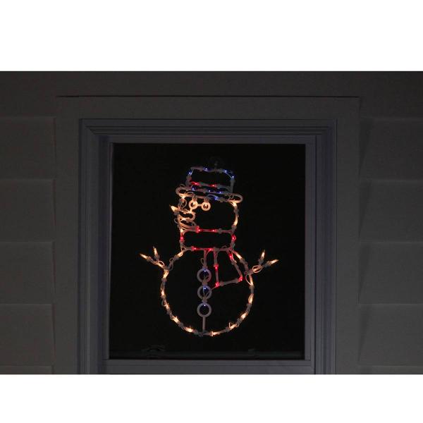Northlight Seasonal 18in. Pre-Lit Snowman Window
