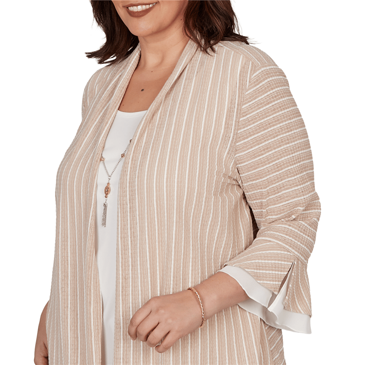 Plus Size Alfred Dunner Grand Bazaar Stripe Two in One Blouse