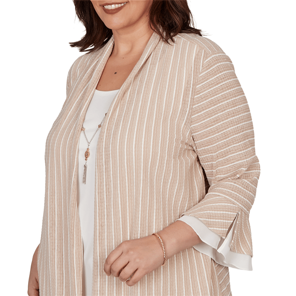 Plus Size Alfred Dunner Grand Bazaar Stripe Two in One Blouse