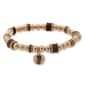 Chaps Gold-Tone & Brown Beaded Wrap Bracelet - image 1