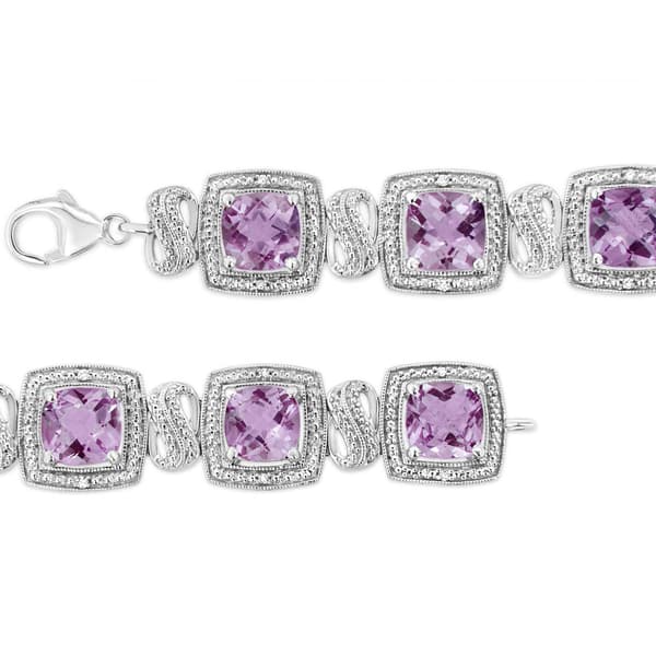 Haus of Brilliance Purple Amethyst & 1/10ctw.. Diamond Bracelet