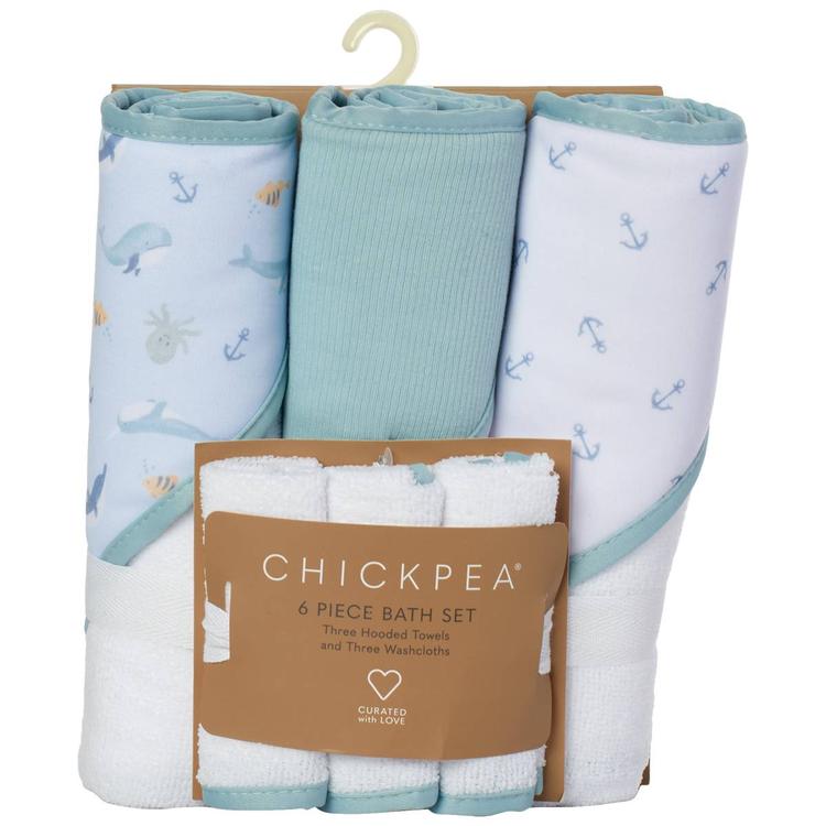 Chick Pea(R) 6pc. Whale & Anchor Bath Set