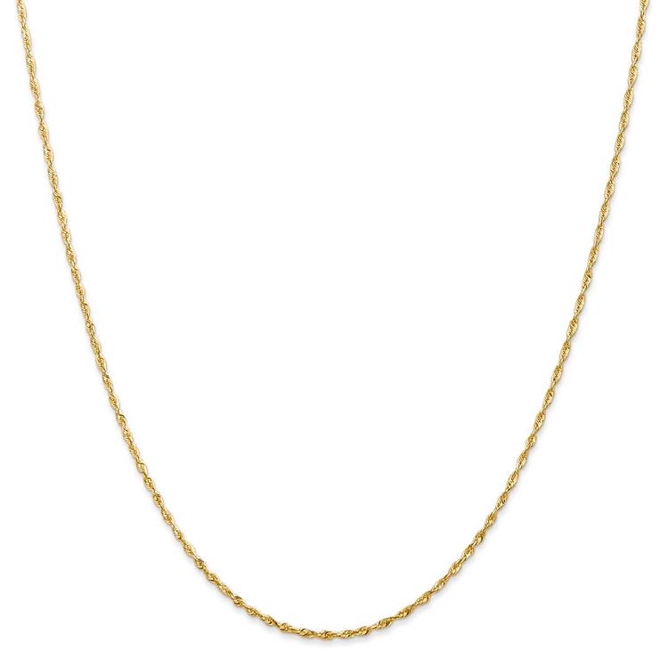 Unisex Gold Classics(tm) 1.5mm. Diamond Cut Light Rope Necklace