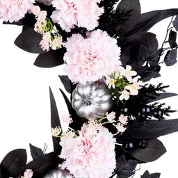 National Tree 26in. Pretty Morbid Pink Carnation Halloween Wreath