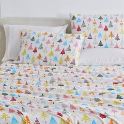 Freshfolds Cotton Happy Hillside Holiday 4pc. Flannel Sheet Set