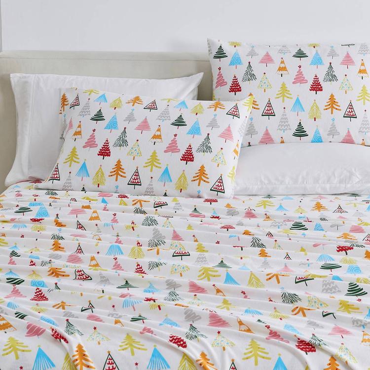Freshfolds Cotton Happy Hillside Holiday 4pc. Flannel Sheet Set