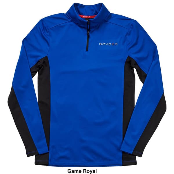 Mens Spyder Long Sleeve 1/4 Zip Color Block Jersey Tee
