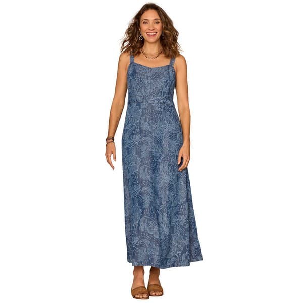Womens Democracy V-Neck Smocked Back Lyocell Woven Tank Dress - image 