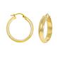 Forever New Two-Tone Diamond Cut Edge 20x5mm Tube Hoop Earrings - image 1