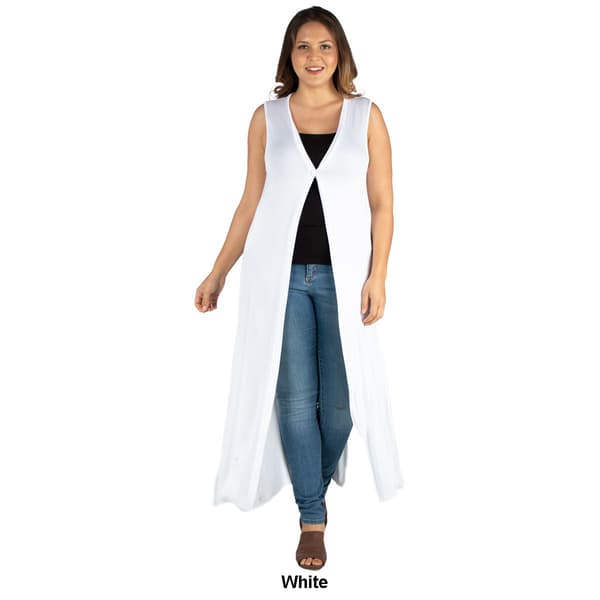 Plus Size 24/7 Comfort Apparel Cardigan Duster Vest