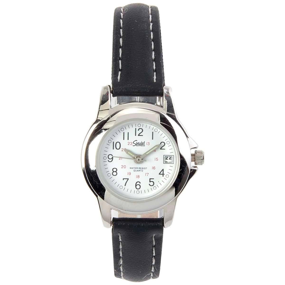 Womens Speidel Classic Black Band/White Dial Watch -...