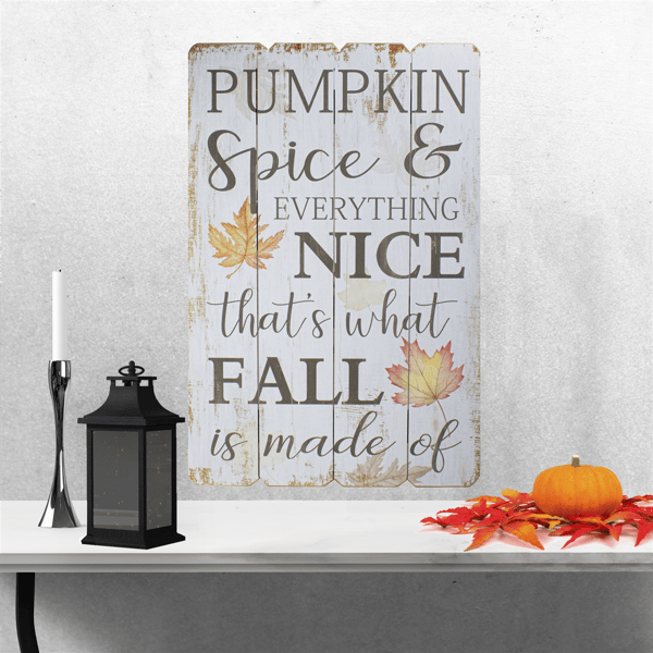 Northlight Pumpkin Spice Everything Nice Fall Wooden Wall Sign