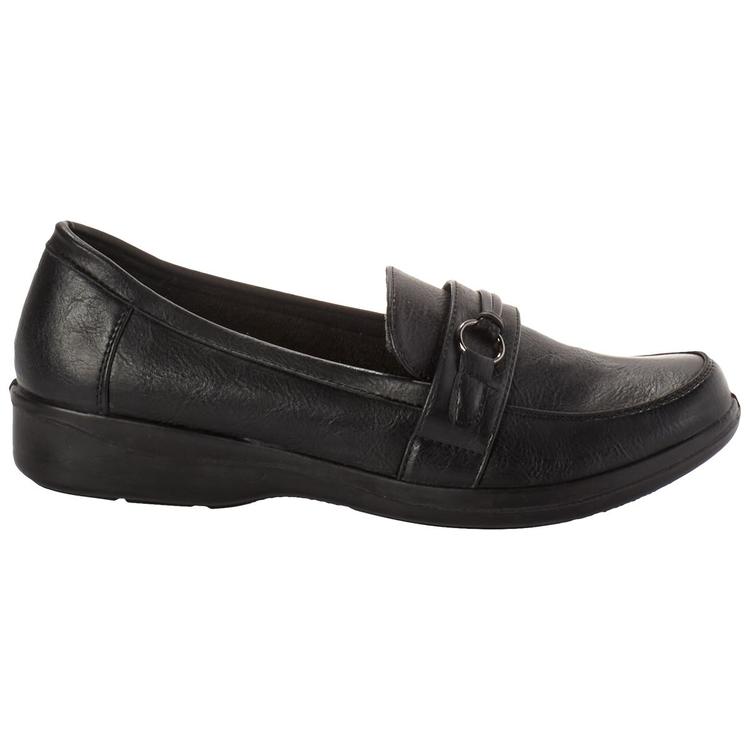 Womens East Street Harlow Black Smooth Loafers