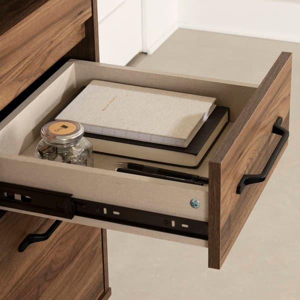 South Shore Flam Natural Walnut Multi-Function Secretary Desk