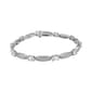Gianni Argento Lab Grown White Sapphire Oval Bar Link Bracelet - image 1