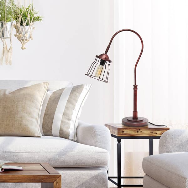 Lalia Home Studio Loft Rustic Caged Shade Table Lamp