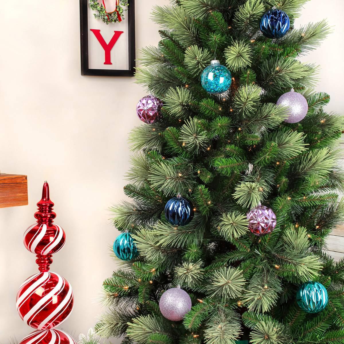 National Tree 13in. Lavender & Blue Ball Ornaments - Set of 9