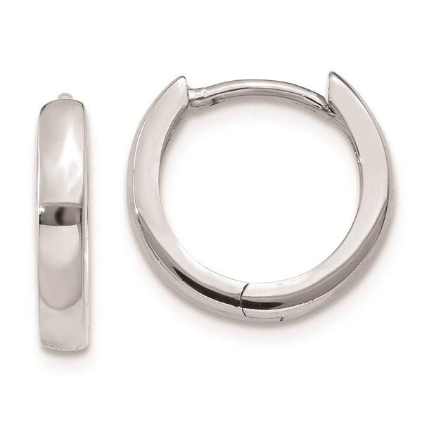 Gold Classics&#40;tm&#41; 14kt. White Gold Hinged Hoop Earrings - image 