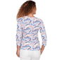 Womens Hearts of Palm Smooth Sailing 3/4 Sleeve Surplice Blouse - image 2