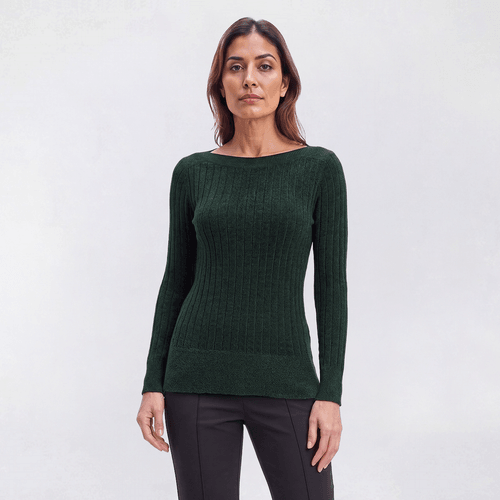 Womens AK Anne Klein Long Sleeve Boat Neck Chenille Sweater