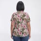 Plus Size Emily Daniels Short Sleeve Disco Foil Dot Floral Blouse - image 2