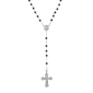 Symbols of Faith Pewter Black Bead Mother Mary Rosary - image 1