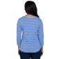 Womens Ruby Rd. Game of Luxe Long Sleeve Stripe Tee - image 2