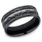 Mens Endless Affection(tm) 8mm Black Cobalt Hammered Band - image 1