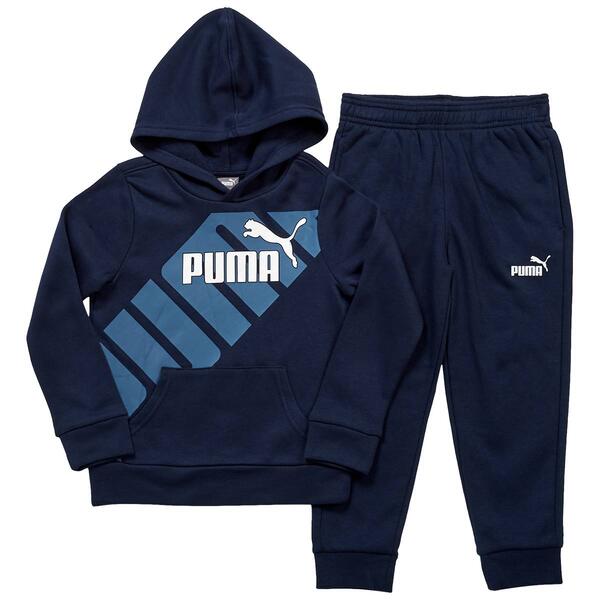 Boys &#40;4-7&#41; Puma&#40;R&#41; 2pc. Big Logo Hoodie & Jogger Sweatpants Set - image 