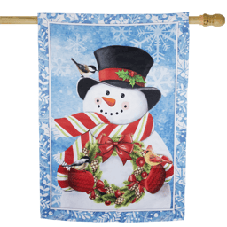 Northlight Snowman with Top Hat Outdoor Christmas House Flag