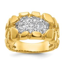 Mens Gentlemens Classics&#40;tm&#41; 14kt. Gold 1/2ctw Diamond Cluster Ring