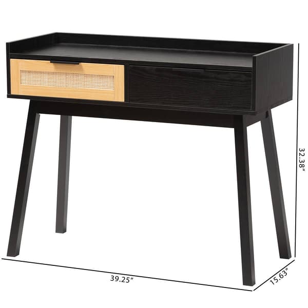 Baxton Studio Kalani Espresso Brown Wood 2-Drawer Console Table