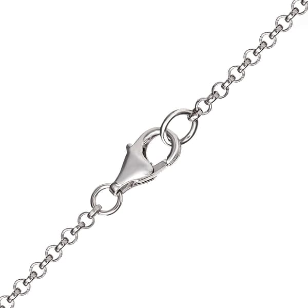 Splendere Sterling Silver Cubic Zirconia Baguette Cross Necklace