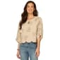 Womens Democracy Pleated Sleeve Soutache Embroidered Woven Top - image 1