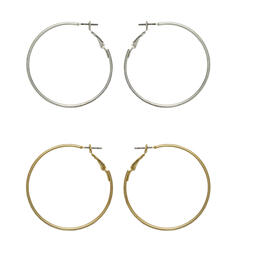 Freedom Duo Clutchless Gold/Silver Hoop Earrings