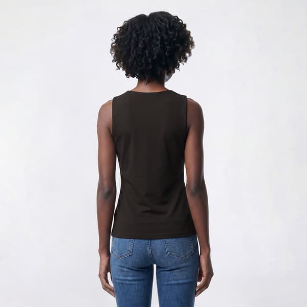 Womens Runway Ready Butter Double Layer V-Neck Tank Top
