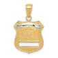 Unisex Gold Classics&#40;tm&#41; 14kt Gold With Rhodium Police Badge Pendant - image 1