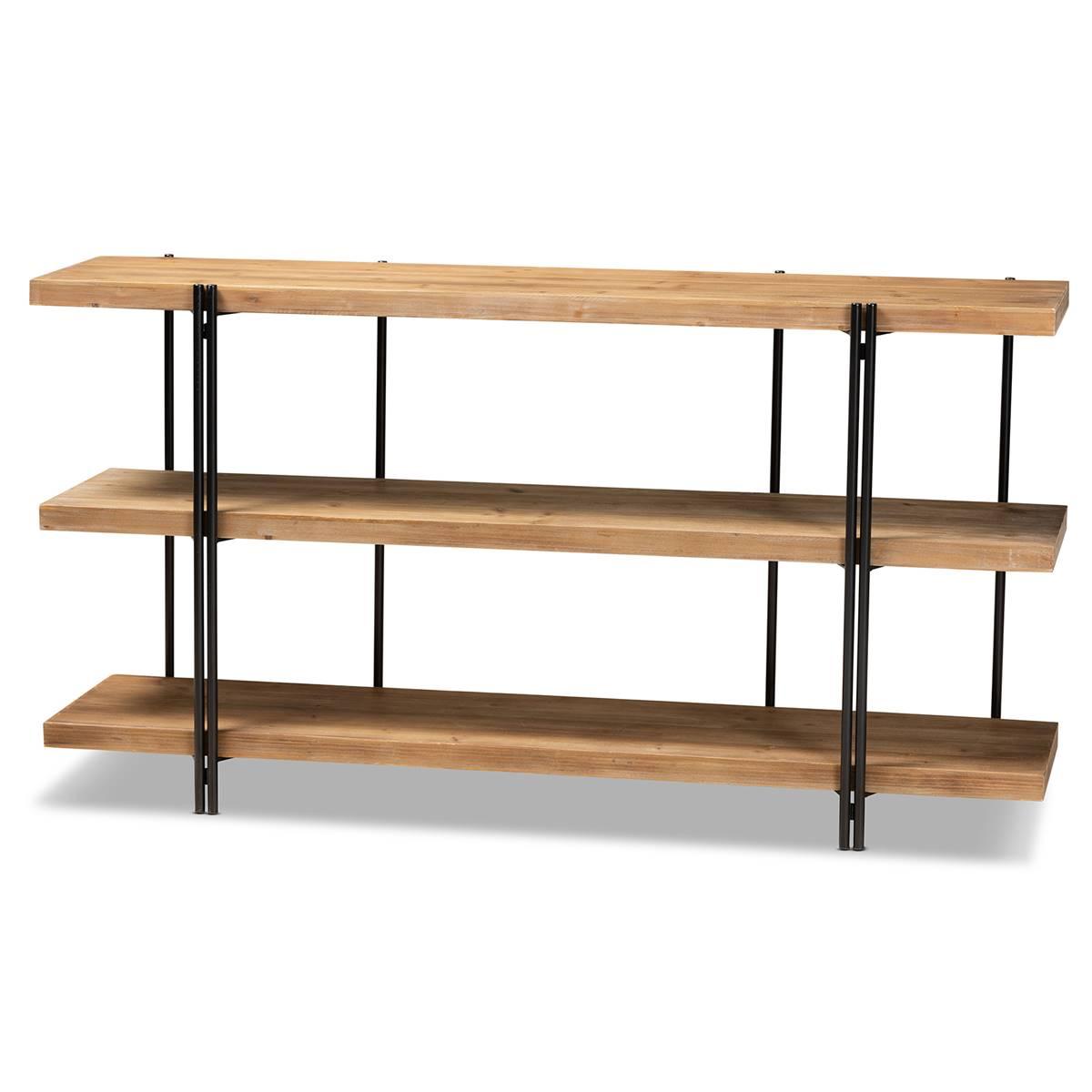 Baxton Studio Tarah Industrial Brown/Black Metal Console...