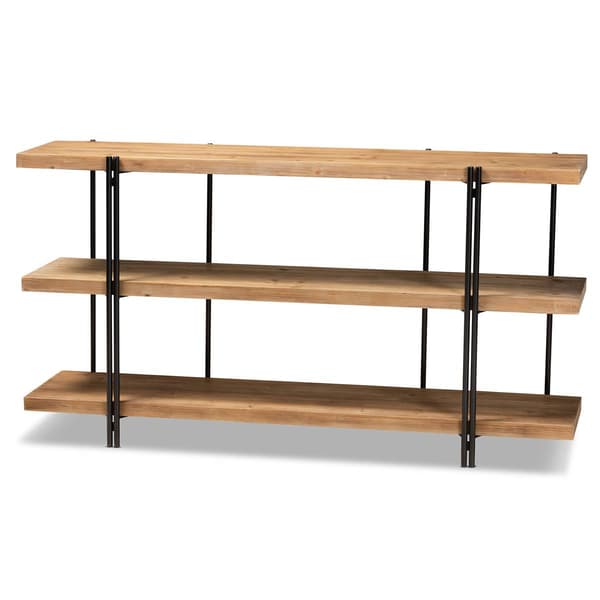 Baxton Studio Tarah Industrial Brown/Black Metal Console Table - image 
