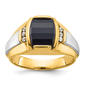 Mens Gentlemens Classics(tm) 14kt. Two Tone Onyx & Diamond Ring - image 1