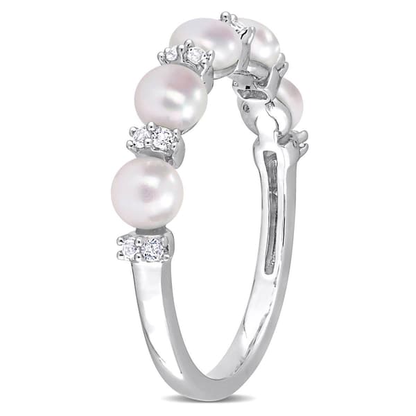 Gemstone Classics&#8482; Pearl & Topaz Semi-Eternity Ring