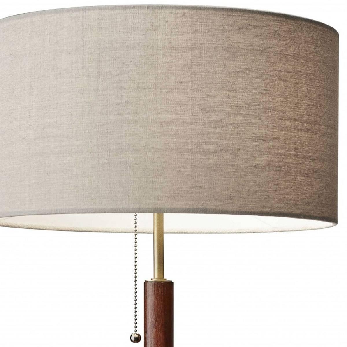 HomeRoots 26in. Antiqued Brass Solid Wood Table Lamp