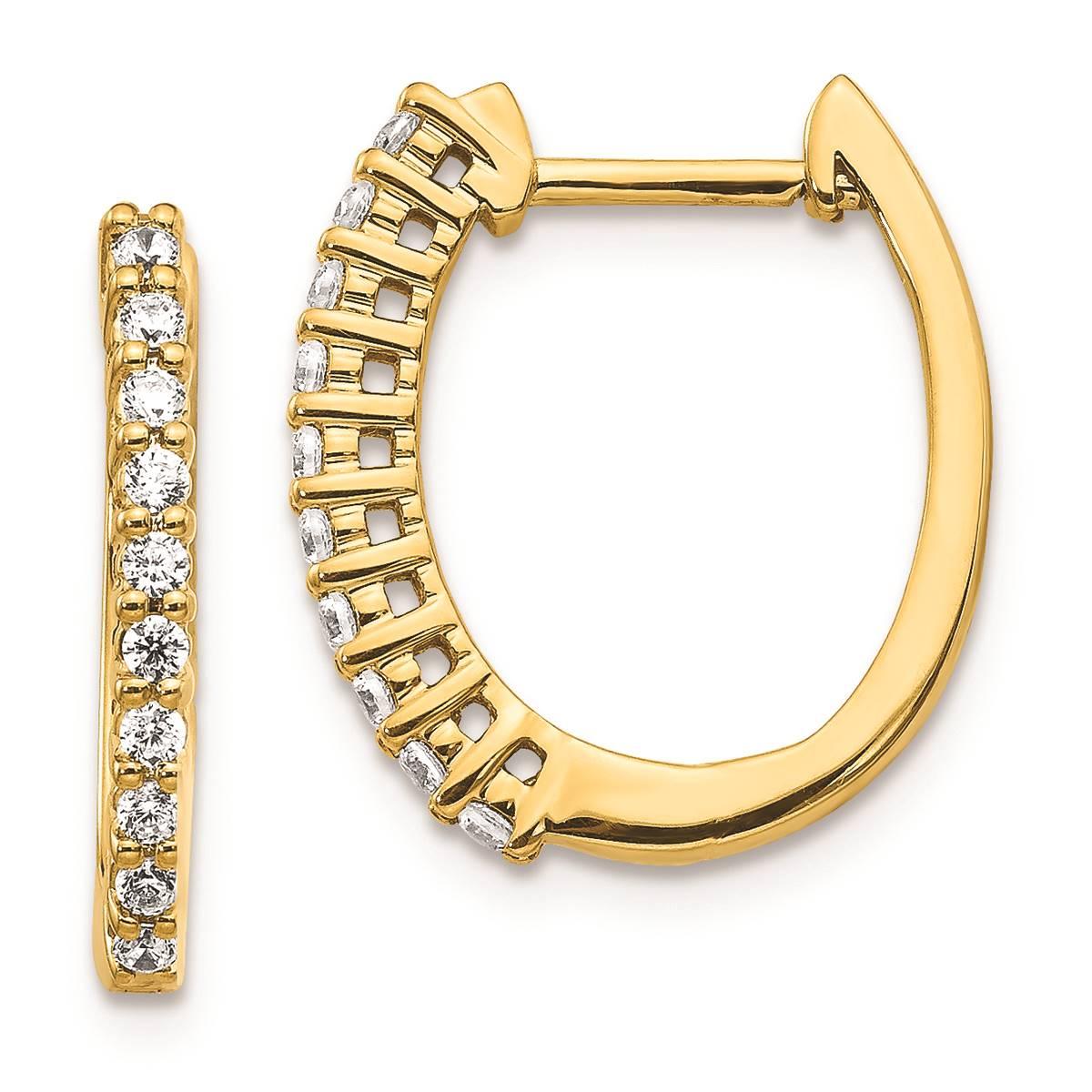 Pure Fire 14kt. Gold 1/3ctw. Diamond Hinged Hoop Earrings