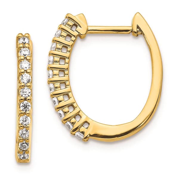 Pure Fire 14kt. Gold 1/3ctw. Diamond Hinged Hoop Earrings - image 
