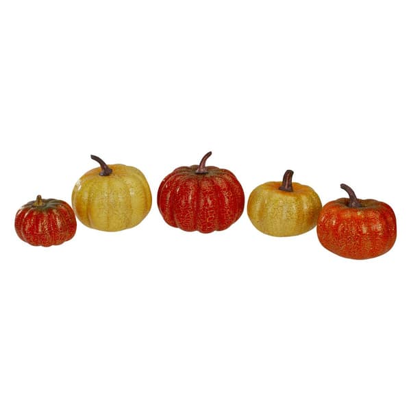 Northlight Seasonal Set of 5 Artificial Pumpkins Decoration