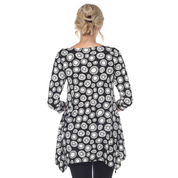 Womens White Mark Geometric Circle Tunic Top