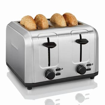 Hamilton Beach 4 Slice Toaster with Extra-Wide Slots, Bagel Setting, Toast  Boost, Slide-Out Crumb Tray, Auto-Shutoff & Cancel Button, Stainless Steel