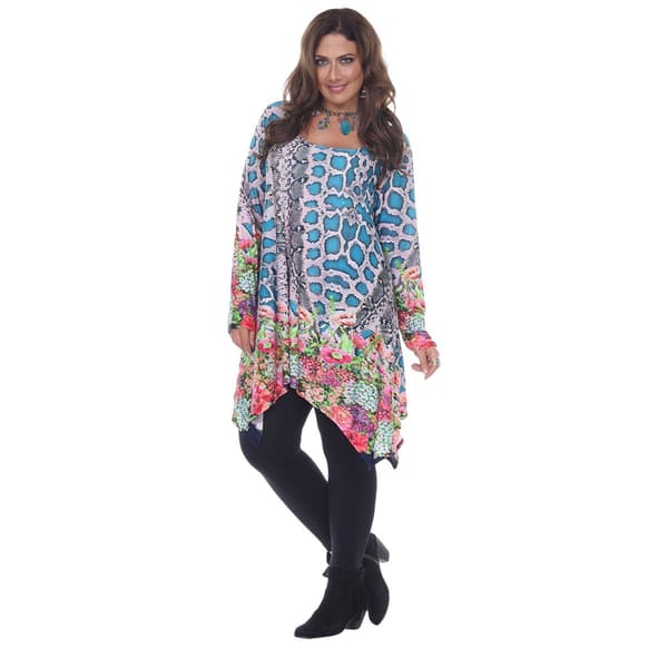 Plus Size White Mark&#174; Marlene Printed Tunic