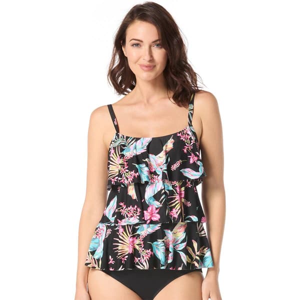 Womens Beach House Endless Summer Ruffle Tankini Swim Top